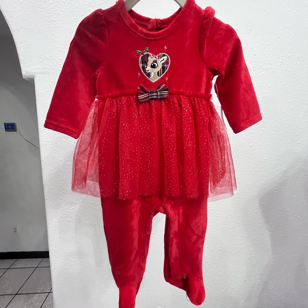 Red Reindeer Kids One Piece